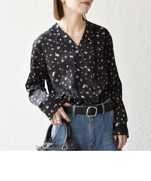 《予約》SHIPS any:〈洗濯機可能〉フラワー プリント オープンカラー シャツ