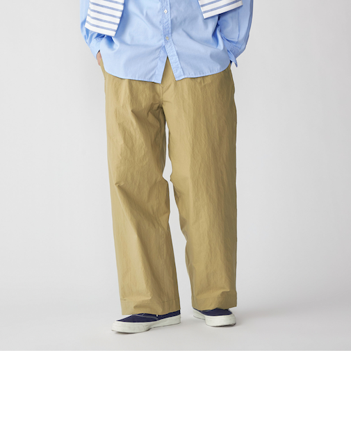 SHIPS: AUTHENTIC ナイロン カルゼ ワイド パンツ