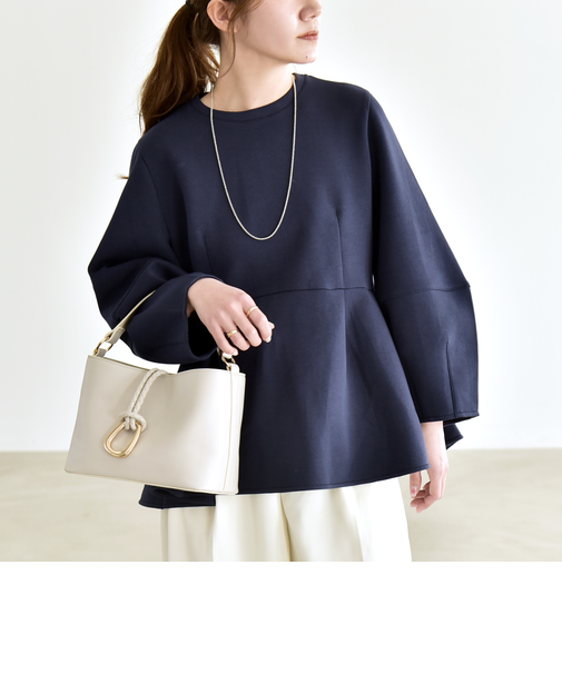 《予約》quaranciel:〈洗濯機可能〉ポンチ ペプラム スウェット プルオーバー