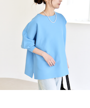 《予約》quaranciel:〈手洗い可能〉ボートネック ワイド ニット プルオーバー