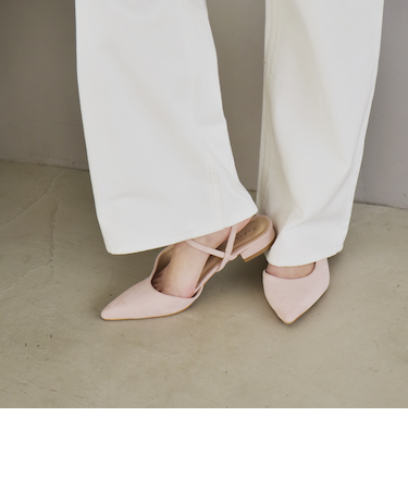 《予約》quaranciel: ポインテッド スリングバック パンプス