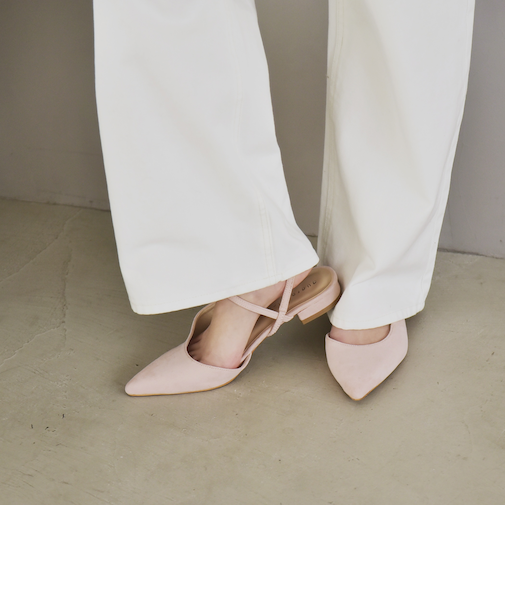 《予約》quaranciel: ポインテッド スリングバック パンプス