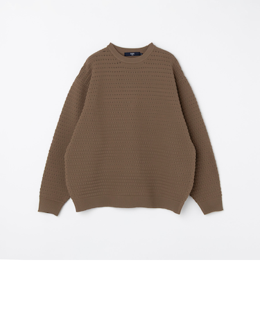 《予約》SHIPS Colors:〈洗濯機可能〉スポンジ メッシュ ニット◆