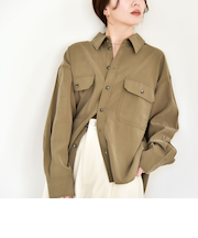 《予約》quaranciel:〈洗濯機可能〉フィブリル ルーズ ポケット シャツ