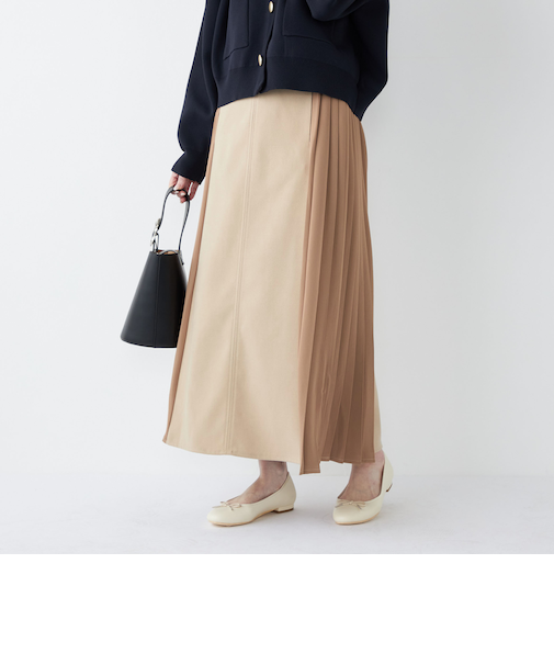 SHIPS Colors:〈手洗い可能〉プリーツ コンビ スカート