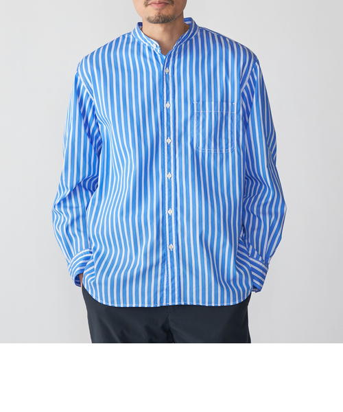 SHIPS: バンドカラー ブロード シャツ ロングスリーブ｜シップスの通販