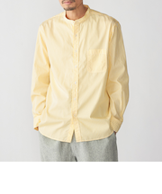 SHIPS: バンドカラー ブロード シャツ ロングスリーブ