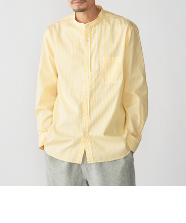 SHIPS: バンドカラー ブロード シャツ ロングスリーブ