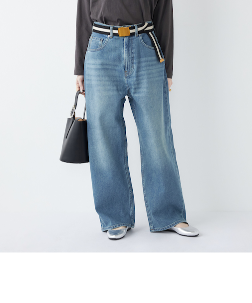 《予約》SHIPS Colors:〈洗濯機可能〉アマヨリ ワイド ルーズ デニム◆