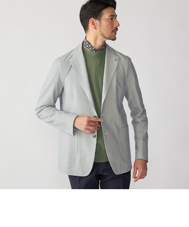 TAGLIATORE: ライト シアサッカー ストライプ ジャケット