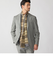 SHIPS: イタリア製 ライト ウェイト オーバー チェック ストール