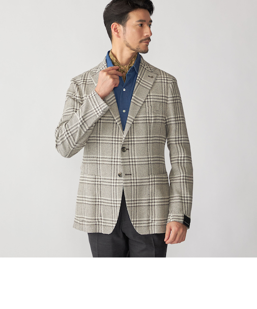 TAGLIATORE: コットン メッシュ グレンチェック ジャケット