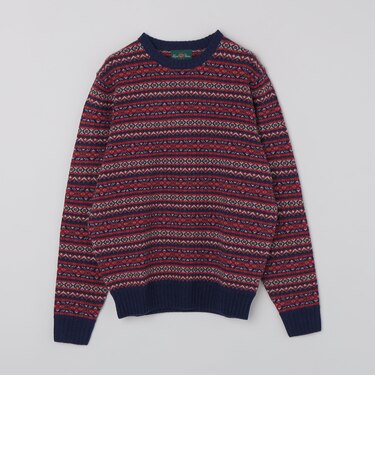 ALANPAINE: 〈手洗い可能〉7ゲージ フェアアイル クルーネック ニット