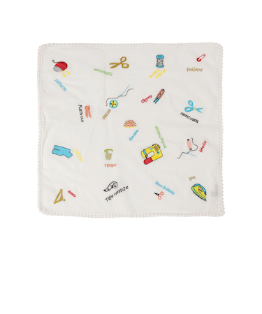 ANATHA:ポンポン 刺繍 バンダナ スカーフ