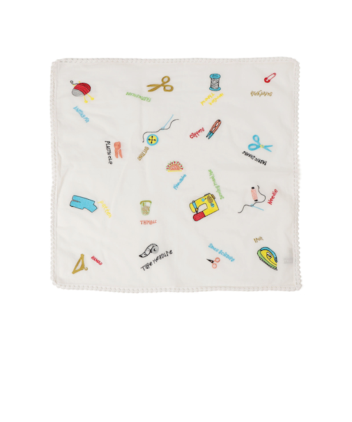 ANATHA:ポンポン 刺繍 バンダナ スカーフ