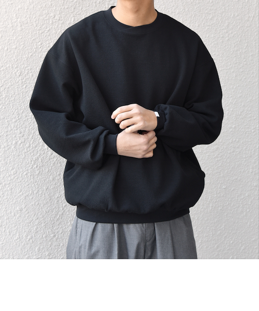 SHIPS any:〈洗濯機可能〉フクレ ジャガード ダンボール レイヤード ネック プルオーバー◆