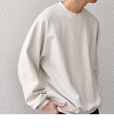 SHIPS any:〈洗濯機可能〉フクレ ジャガード ダンボール レイヤード ネック プルオーバー◆