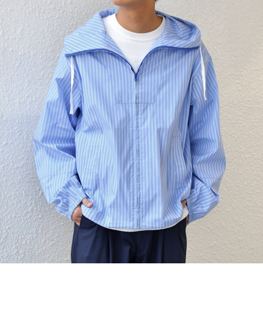 SHIPS any:〈洗濯機可能〉アノラック テイスト ストライプ マリン パーカー◆