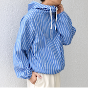 SHIPS any:〈洗濯機可能〉アノラック テイスト ストライプ マリン パーカー◆