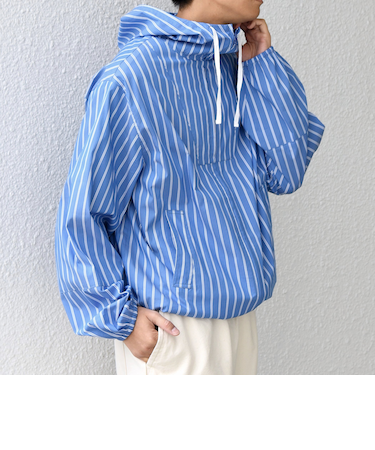 SHIPS any:〈洗濯機可能〉アノラック テイスト ストライプ マリン パーカー◆