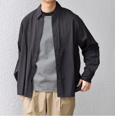 SHIPS any:〈洗濯機可能〉ワッシャーナイロン ライト シアー シャツ◆