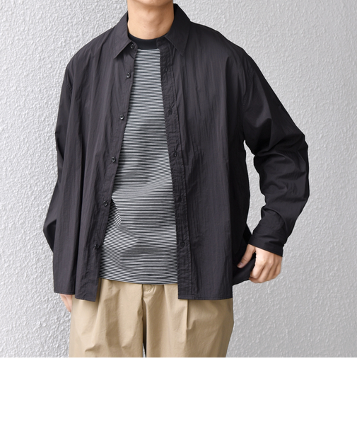 SHIPS any:〈洗濯機可能〉ワッシャーナイロン ライト シアー シャツ◆