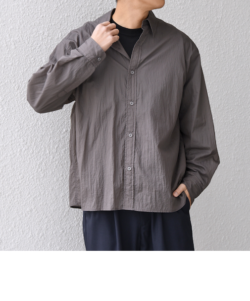 SHIPS any:〈洗濯機可能〉ワッシャーナイロン ライト シアー シャツ◆