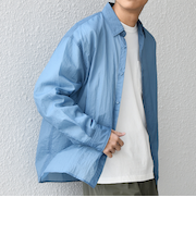 SHIPS any:〈洗濯機可能〉ワッシャーナイロン ライト シアー シャツ◆