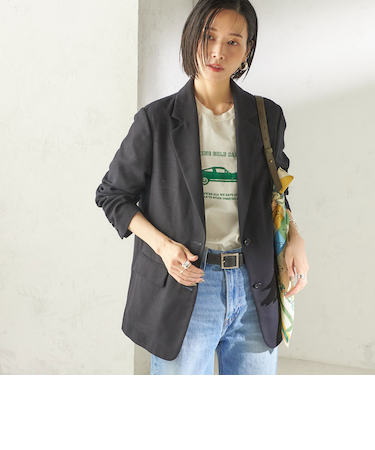 《予約》〈吸水速乾・手洗い可能〉麻調 ドンゴロス 2釦 ジャケット