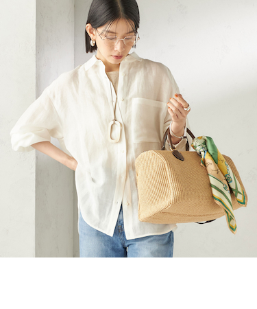 《予約》〈手洗い可能〉IMPERIAL LINEN 混 オーバー サイズ シャツ