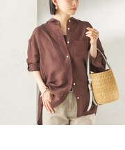 《一部追加予約》〈手洗い可能〉IMPERIAL LINEN 混 オーバー サイズ シャツ