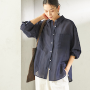 《予約》〈手洗い可能〉IMPERIAL LINEN 混 オーバー サイズ シャツ