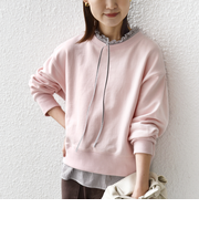 《予約》【WEB限定】〈手洗い可能〉ブラウス コンビ スウェット プルオーバー