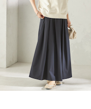 《予約》〈 接触冷感 / 撥水加工〉TEXBRID(R) タフタ ギャザー スカート