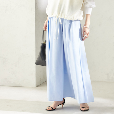 《予約》〈 接触冷感 / 撥水加工〉TEXBRID(R) タフタ ギャザー スカート