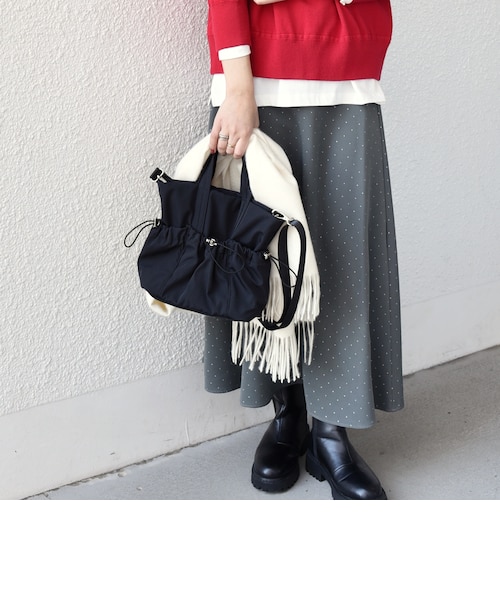 予約》SHIPS Colors:ナイロン ギャザー ミニ トートバッグ◇｜シップス