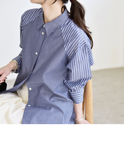 《予約》quaranciel:〈洗濯機可能〉レギュラーカラー ヨーク ルーズ シャツ