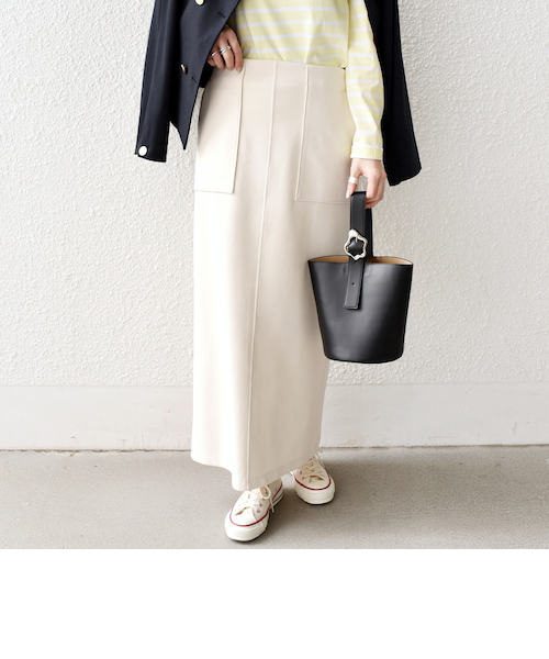 予約》SHIPS Colors:〈手洗い可能〉リブ ダンボール タイト スカート