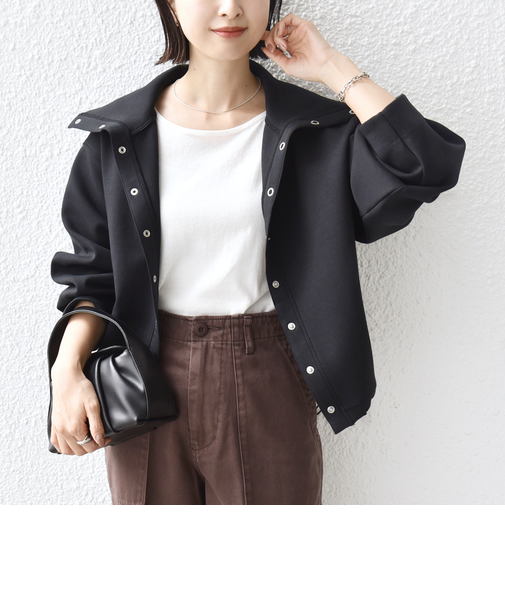 《予約》【WEB限定】〈手洗い可能〉裾 ドロスト ダンボール スナップ ボタン カーディガン