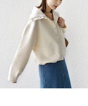 《予約》【WEB限定】〈手洗い可能〉裾 ドロスト ダンボール スナップ ボタン カーディガン