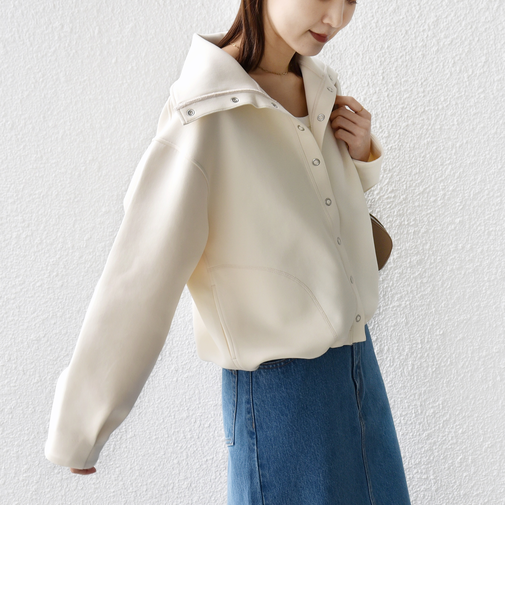 《予約》【WEB限定】〈手洗い可能〉裾 ドロスト ダンボール スナップ ボタン カーディガン