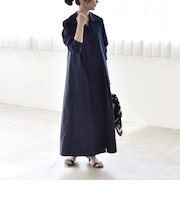 《予約》quaranciel:〈洗濯機可能〉ビッグカラー Aライン シャツ ワンピース