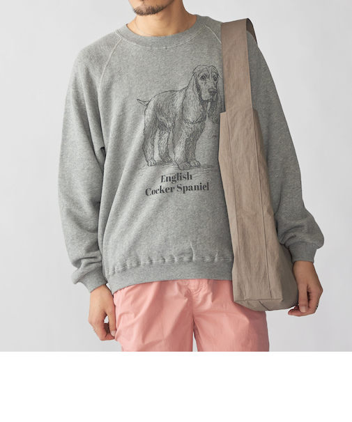 SHIPS: ドッグ プリント スウェット ロングスリーブ