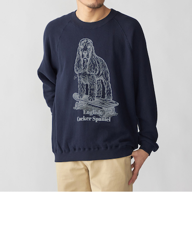 SHIPS: ドッグ プリント スウェット ロングスリーブ