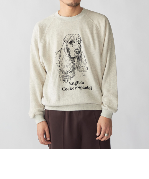 SHIPS: ドッグ プリント スウェット ロングスリーブ