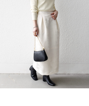 《予約》SHIPS any:〈手洗い可能〉フラワー ジャカード Iライン タック スカート