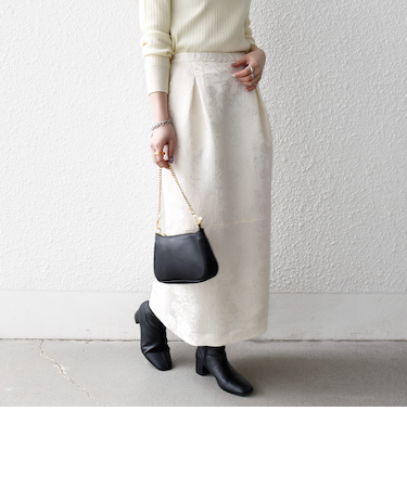 《予約》SHIPS any:〈手洗い可能〉フラワー ジャカード Iライン タック スカート