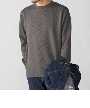 SHIPS: 膨れジャカード ロングスリーブ