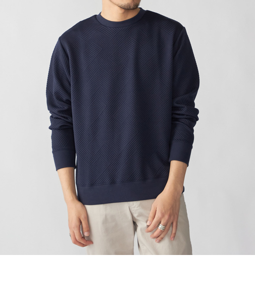 SHIPS: 膨れジャカード ロングスリーブ