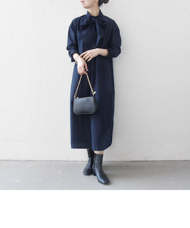 《予約》SHIPS any:〈洗濯機可能〉タイプライター ボウタイ リボン シャツ ワンピース